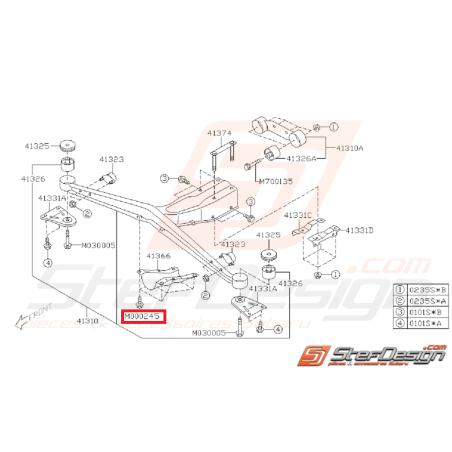 Vis de carter de pont  SUBARU WRX/STI 02-07