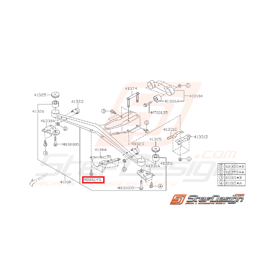 Vis de carter de pont  SUBARU WRX/STI 02-07
