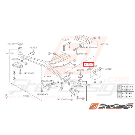 Support de différentiel arrière WRX/STI 01-07