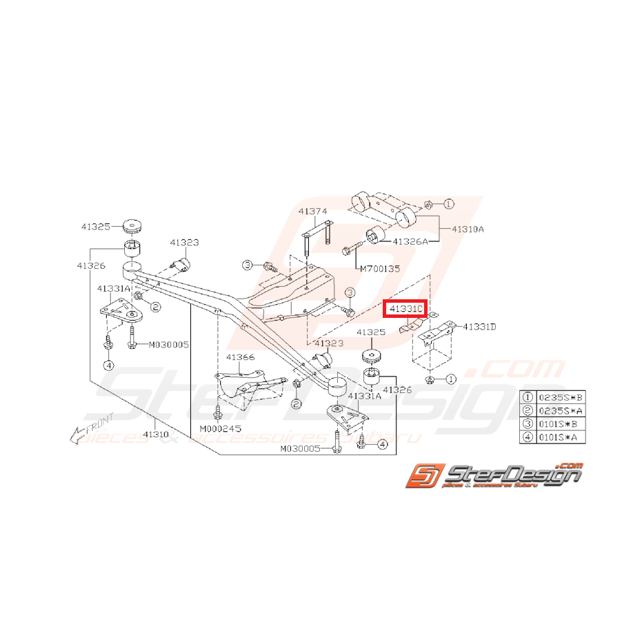 Support de différentiel arrière WRX/STI 01-07