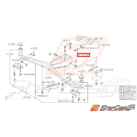 Vis de fixation de support de différentiel STI 01-07