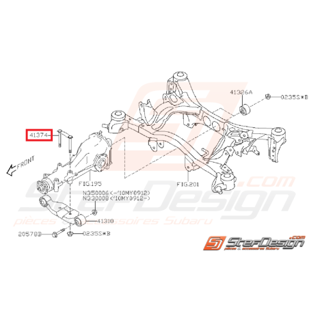 Plaques de fixation de support de pont WRX/STI 08-14