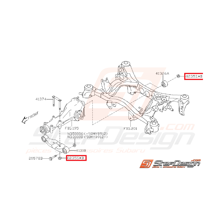 Écrou auto-bloquant amortisseur avant/arrière SUBARU STI 01-07