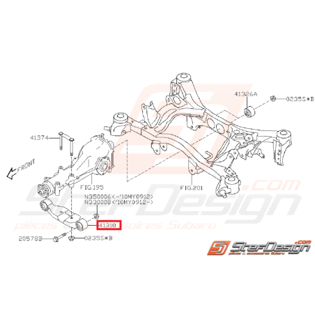 Renfort de différentiel arrière origine SUBARU STI 08-14