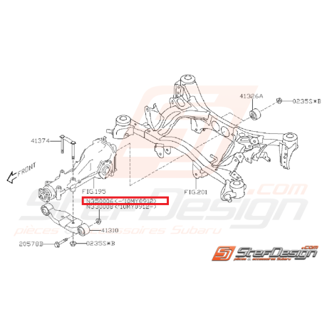 Écrou de train arrière et de fixation de triangle SUBARU WRX/STI 01-11