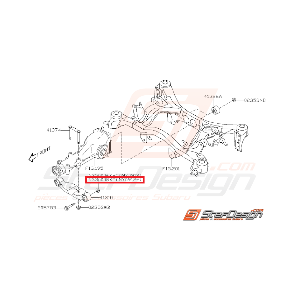 Écrou de fixation de support de différentiel arrière WRX 12/09/2010 à 2011 STI 12/09/2010 à 2014 Écrou de fixation de support de différentiel arrière WRX 12/09/2010 à 2011 STI 12/09/2010 à 2014
