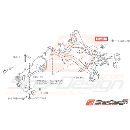 Silent bloc de berceau origine SUBARU STI 08-14