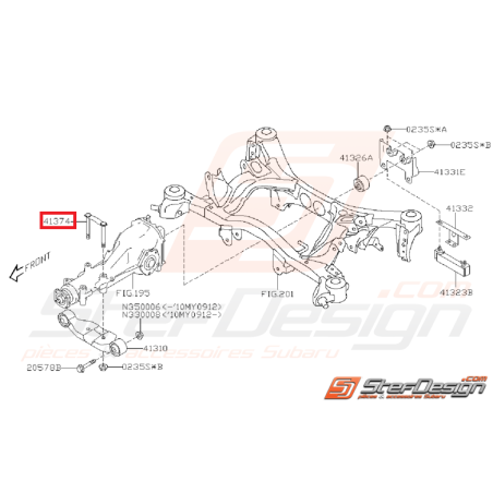 Plaques de fixation de support de pont WRX/STI 08-14