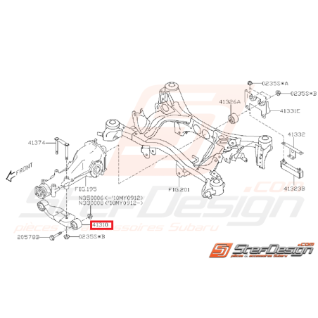 Support de différentiel arrière SUBARU WRX 08-11