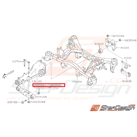 Écrou de train arrière et de fixation de triangle SUBARU WRX/STI 01-11