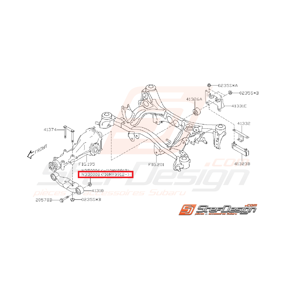 Écrou de fixation de support de différentiel arrière WRX 12/09/2010 à 2011 STI 12/09/2010 à 2014 Écrou de fixation de support de différentiel arrière WRX 12/09/2010 à 2011 STI 12/09/2010 à 2014