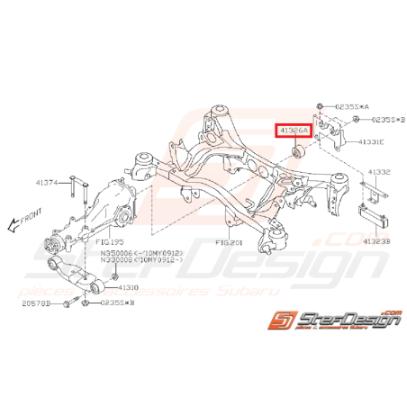 Silent bloc de berceau origine SUBARU WRX 08-11