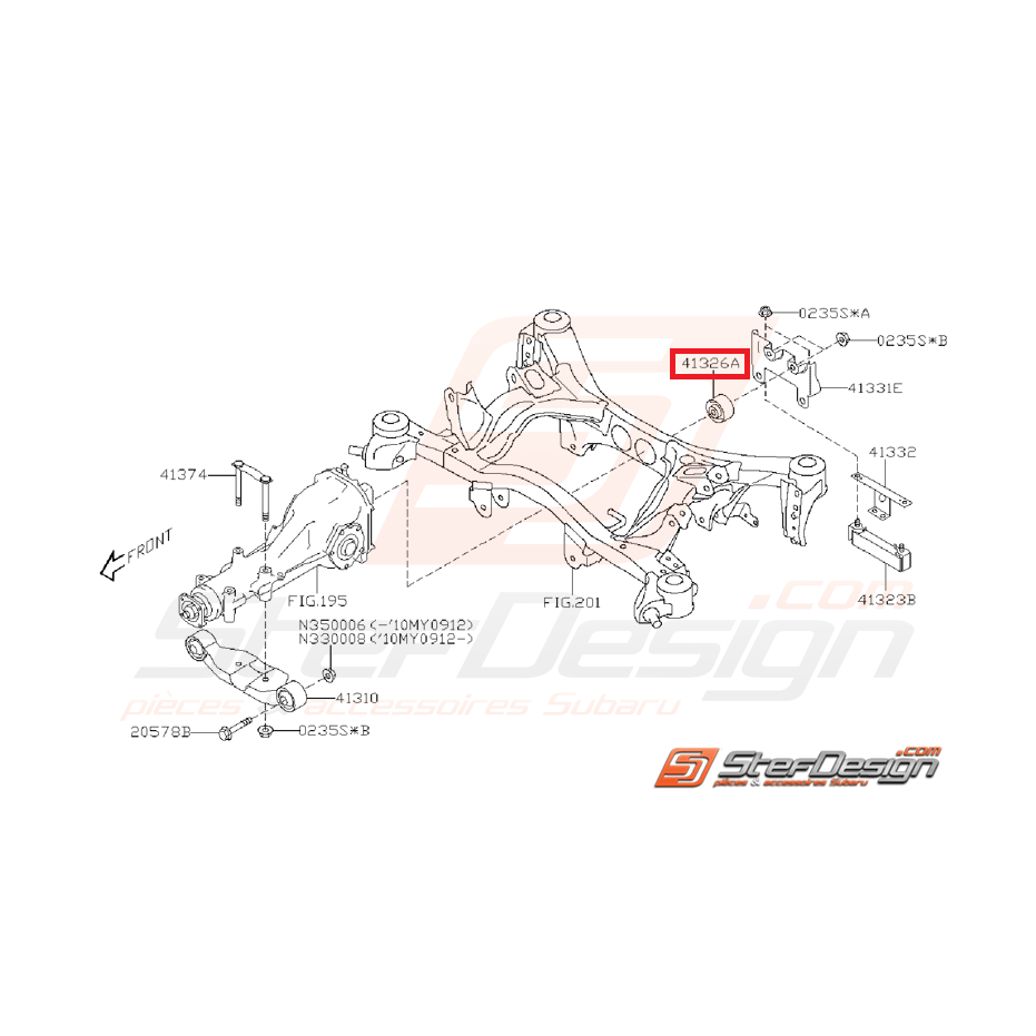 Silent bloc de berceau origine SUBARU WRX 08-11