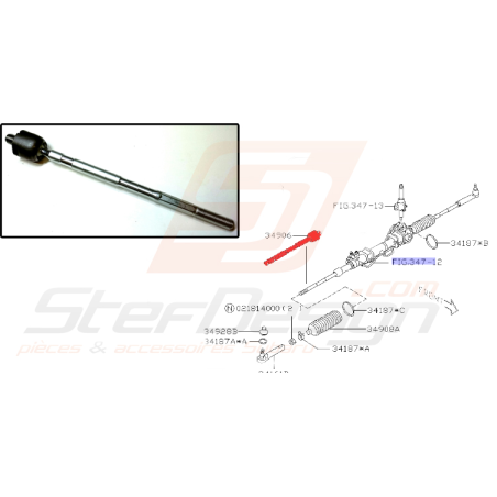 Biellette de direction axiale pour subaru Baja