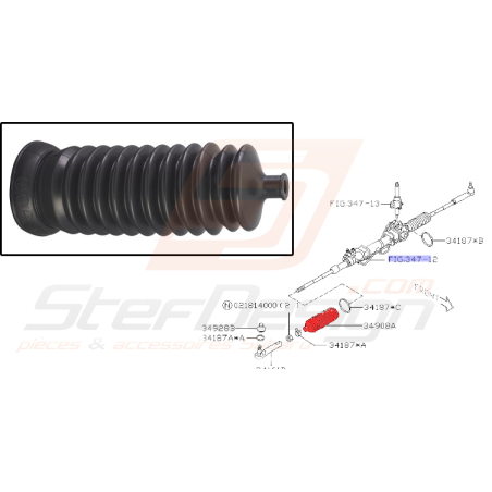 Soufflet de direction pour subaru Baja