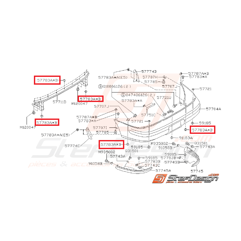 Clips de carter inférieur moteur GT 97-00 WRX/STI 01-07
