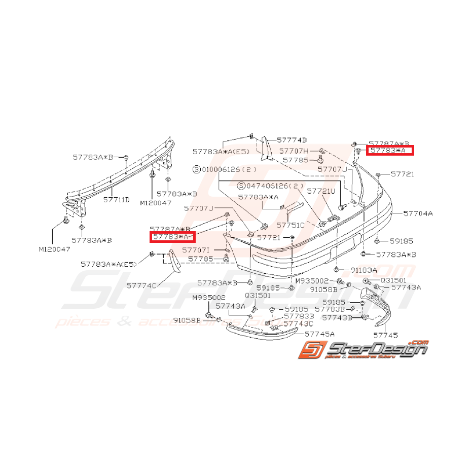 Clips fixation pare choc GT 93-98