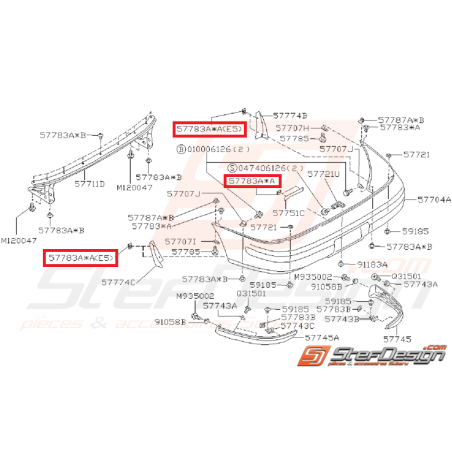 Clips support plaque d'immatriculation WRX/STI 01-07 et GT 93-00