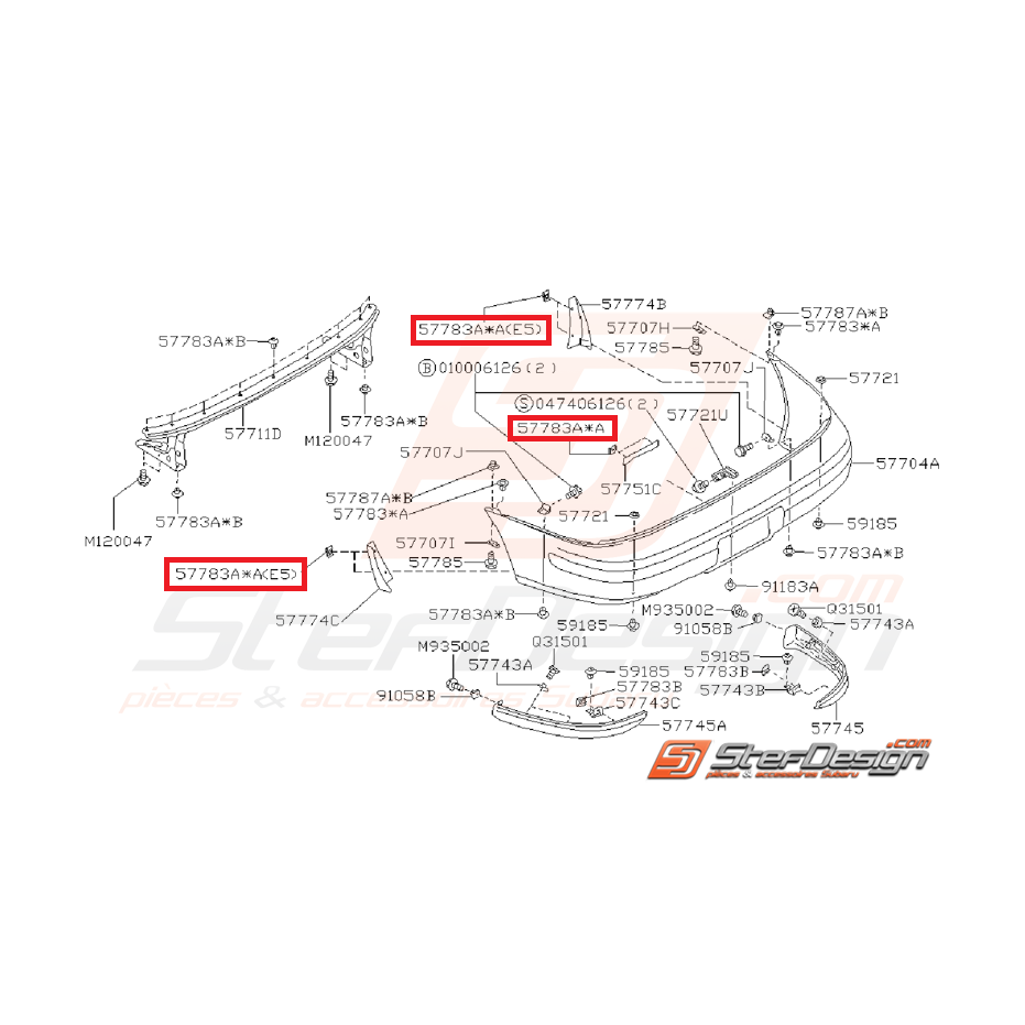 Clips support plaque d'immatriculation WRX/STI 01-07 et GT 93-00