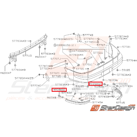 Vis pare choc impreza GT 97-00