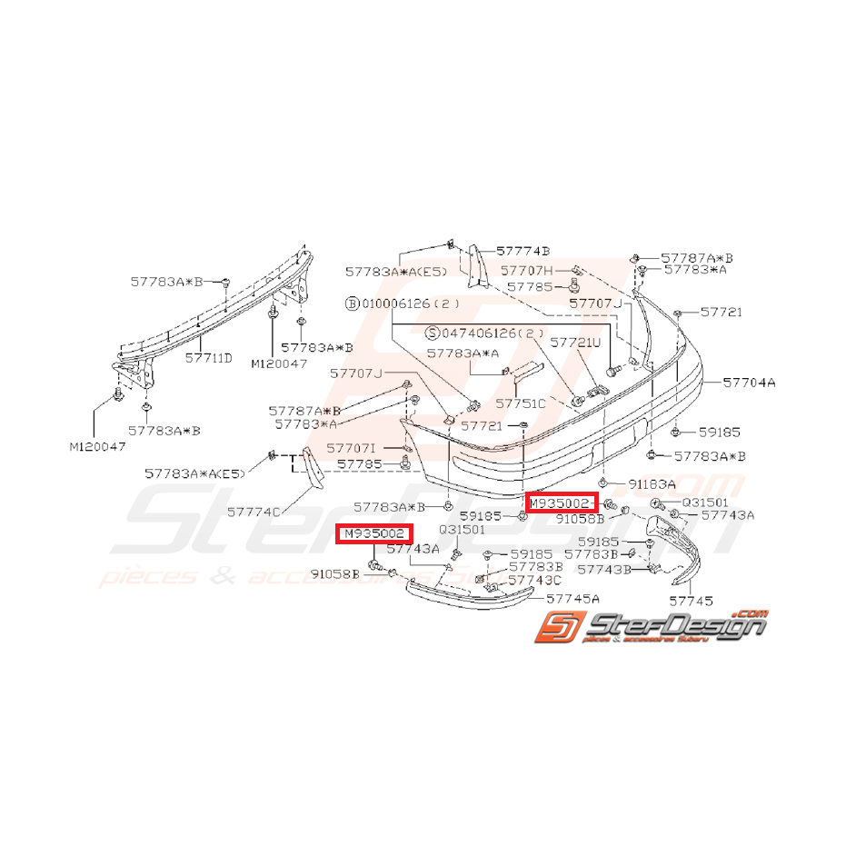 Vis pare choc impreza GT 97-00