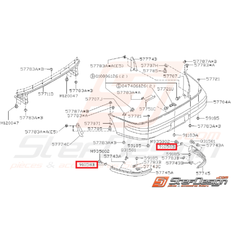 Écrou pare choc impreza GT 97-00