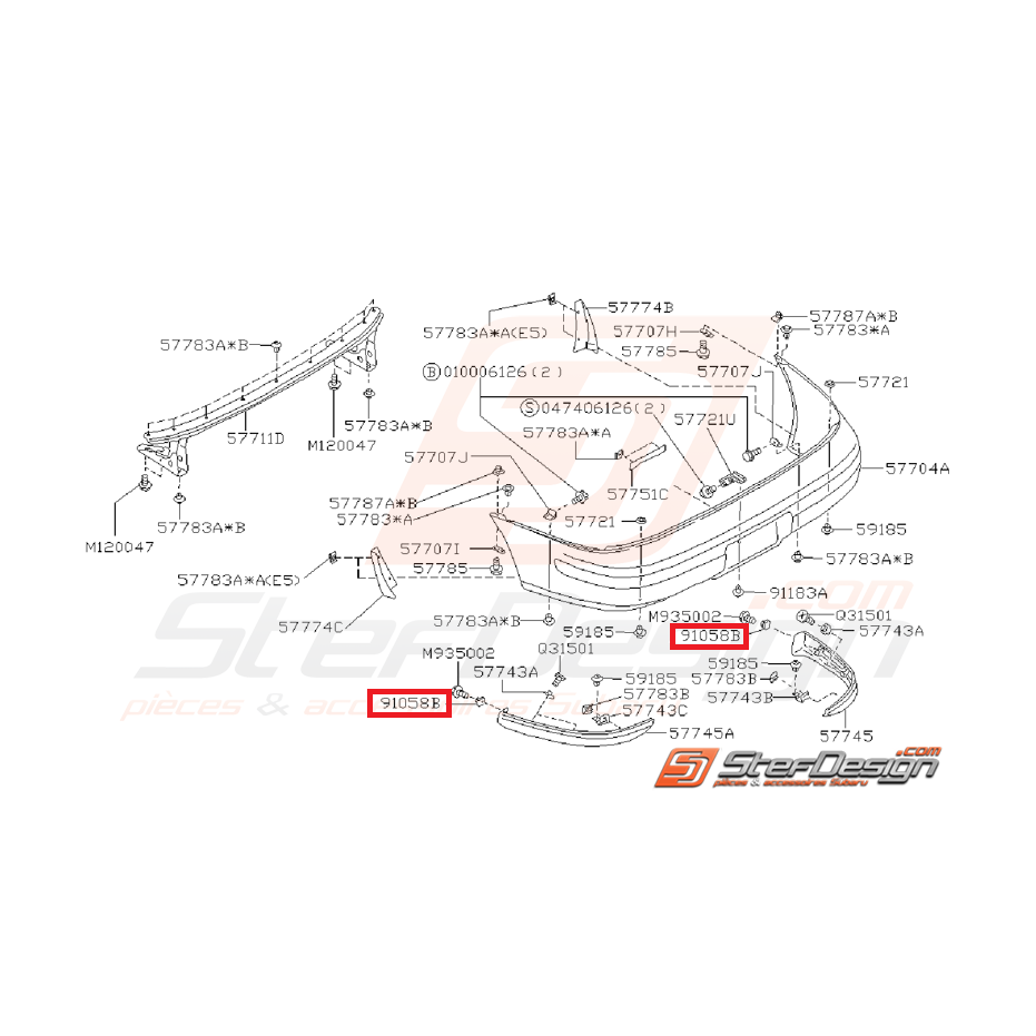 Écrou pare choc impreza GT 97-00