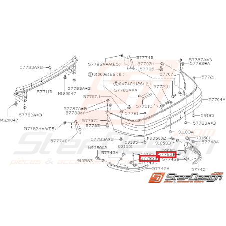 Clips bavette pare-choc arrière origine subaru GT 93-00