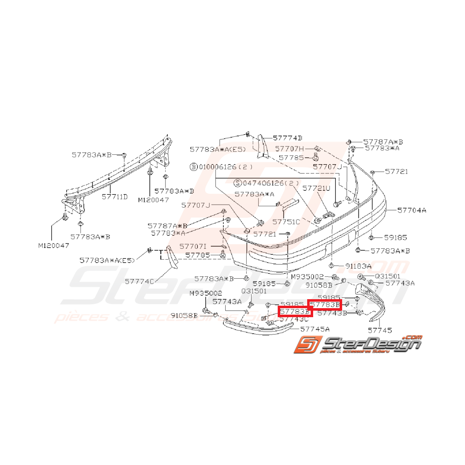 Clips bavette pare-choc arrière origine subaru GT 93-00 Clips bavette pare-choc arrière origine subaru GT 93-00