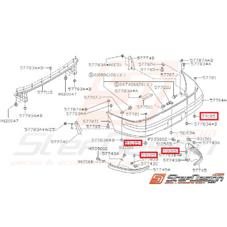 Clips pare-choc Impreza GT 97