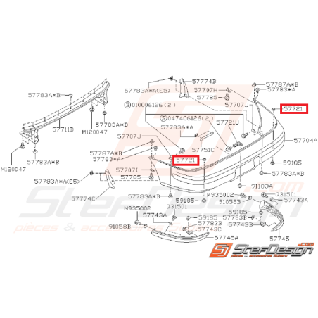 Support pare choc impreza gt 97-00