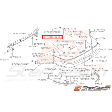 Vis pare-choc SUBARU IMPREZA GT 93-98