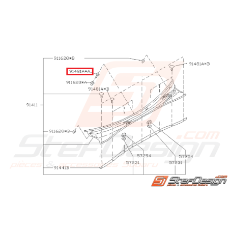 Clips de fixation de baie de pare brise SUBARU GT 93-00