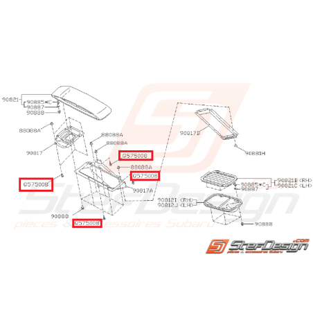 Vis prise d'air capot avant IMPREZA GT 97-98