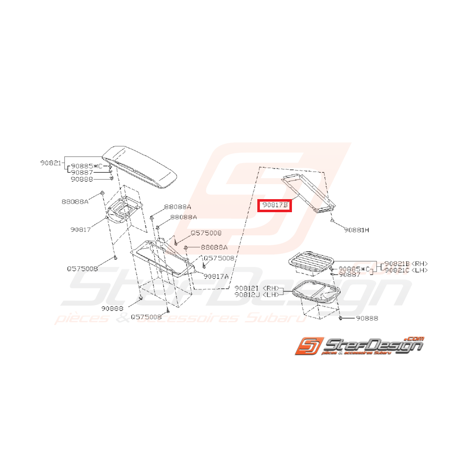 Soufflet de protection de conduit refroidisseur capot IMPREZA GT 94-97