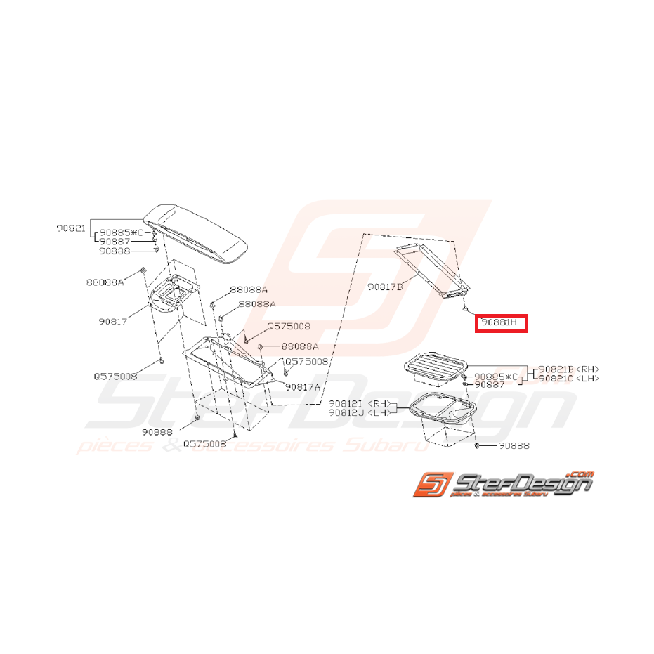 Agrafe joint de capot GT 93-00 WRX/STI 01-07