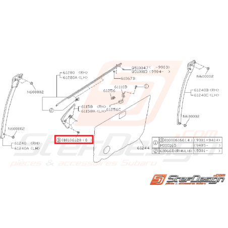 Vis de fixation de gousset rétroviseur GT 93-00