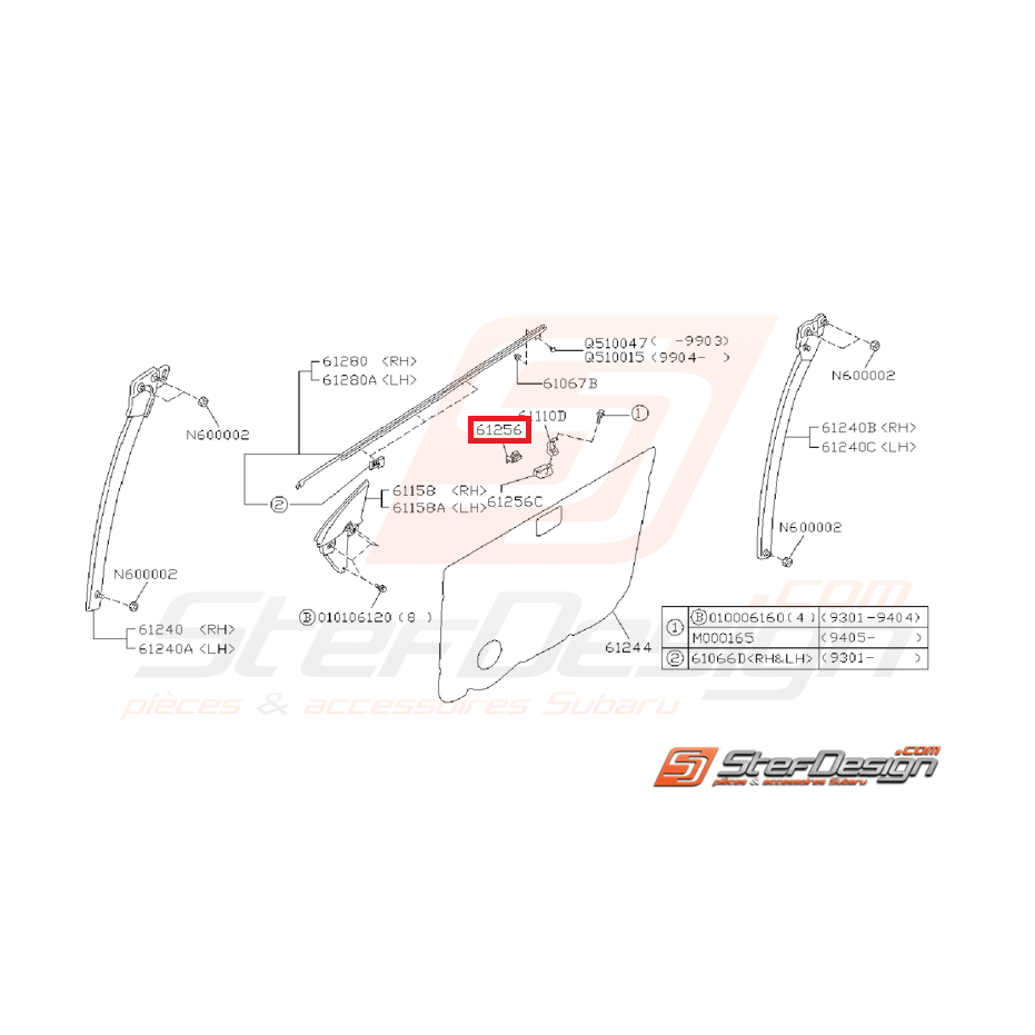Patin de vitre SUBARU GT 93-00 Patin de vitre SUBARU GT 93-00