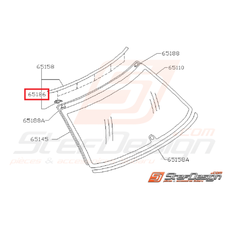 Clips moulure de pare brise avant et arrière GT 93-00