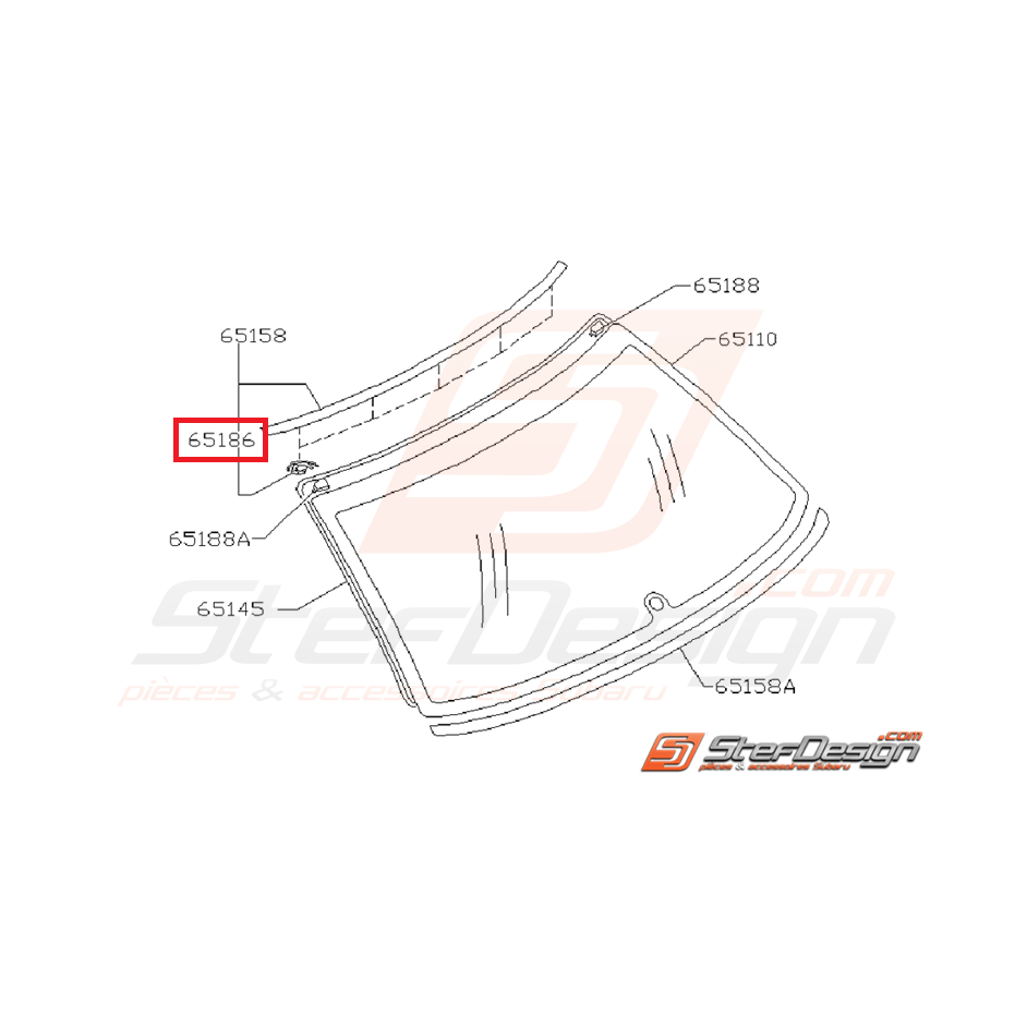 Clips moulure de pare brise avant et arrière GT 93-00 Clips moulure de pare brise avant et arrière GT 93-00