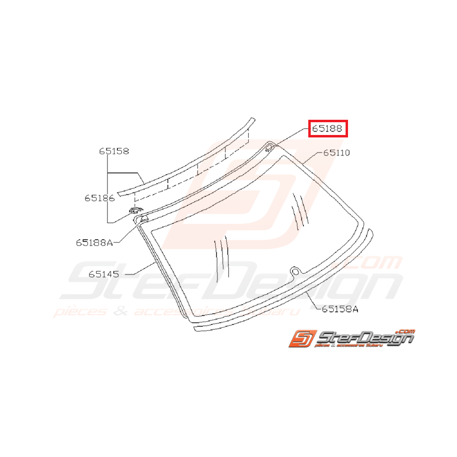 Butée pare-brise arrière SUBARU GT 93-00