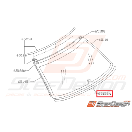 Moulure de pare brise arrière inférieur  IMPREZA GT 93-00