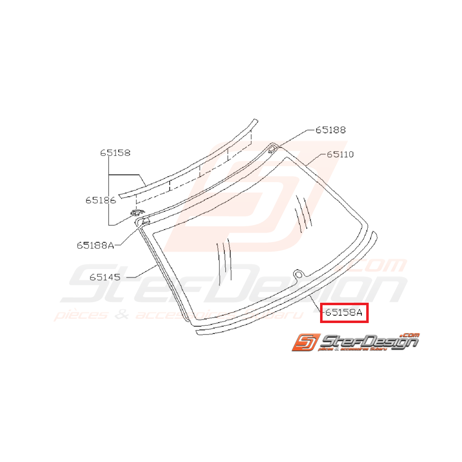 Moulure de pare brise arrière inférieur  IMPREZA GT 93-00 Moulure de pare brise arrière inférieur  IMPREZA GT 93-00