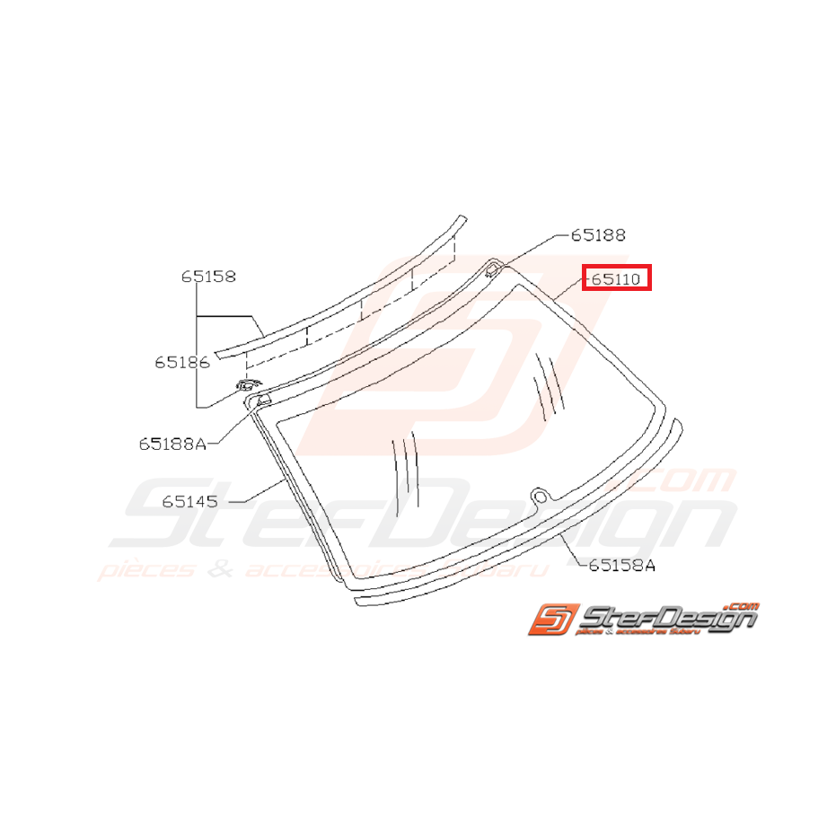 Pare-brise arrière origine SUBARU GT 93-00 Pare-brise arrière origine SUBARU GT 93-00