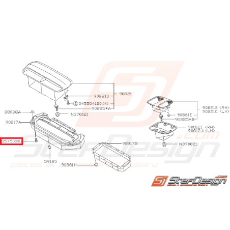 Vis prise d'air capot avant IMPREZA GT 97-98