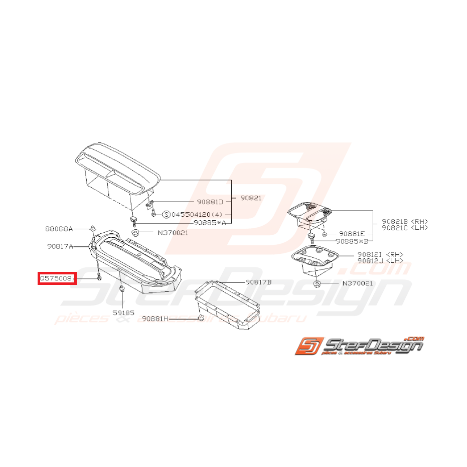 Vis prise d'air capot avant IMPREZA GT 97-98 Vis prise d'air capot avant IMPREZA GT 97-98