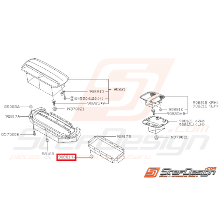 Agrafe joint de capot GT 93-00 WRX/STI 01-07