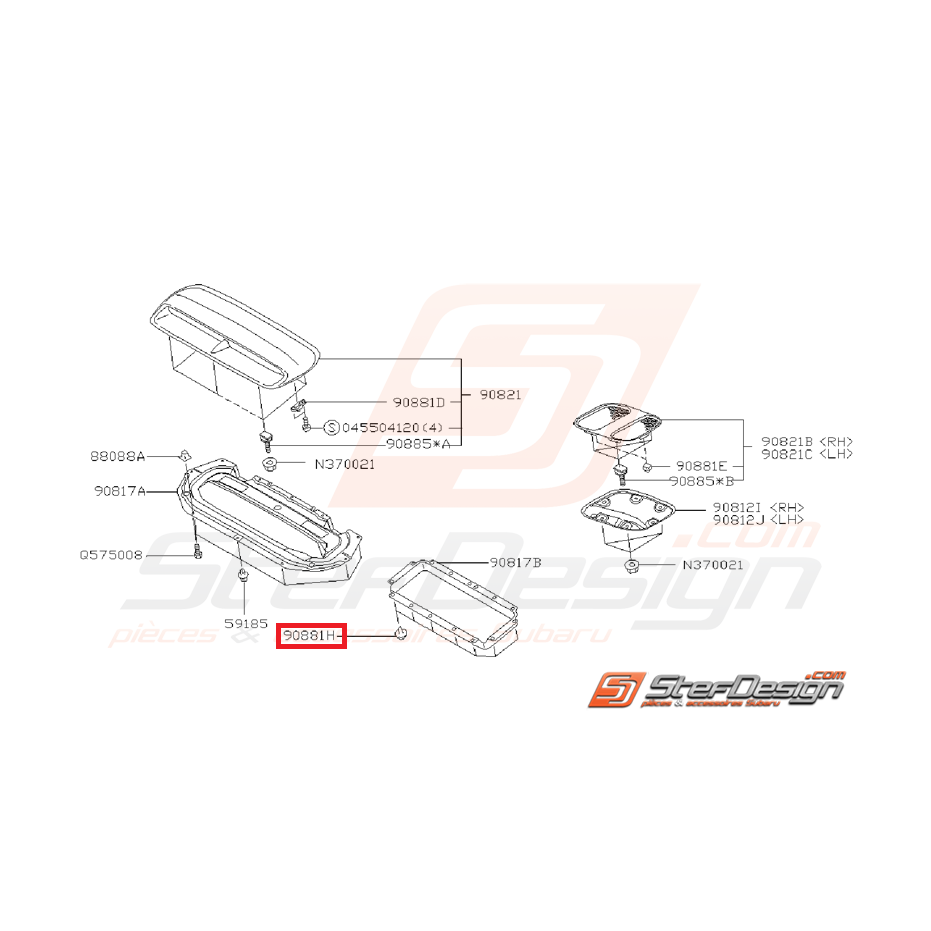 Agrafe joint de capot GT 93-00 WRX/STI 01-07