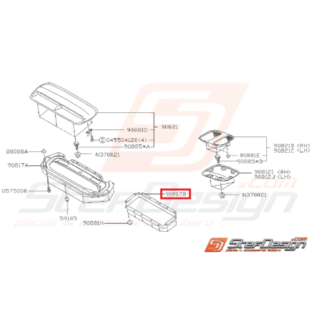 Soufflet de protection de conduit refroidisseur capot IMPREZA GT 98-00