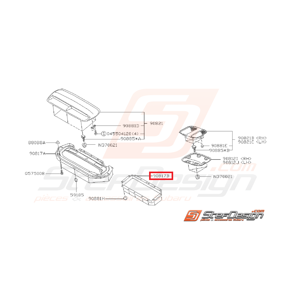 Soufflet de protection de conduit refroidisseur capot IMPREZA GT 98-00